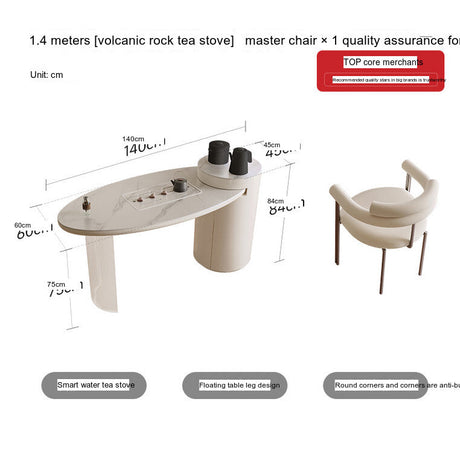 QUANMU Aisling Modern Light Luxury Creamy Style Table and Chair Set from QUANMU