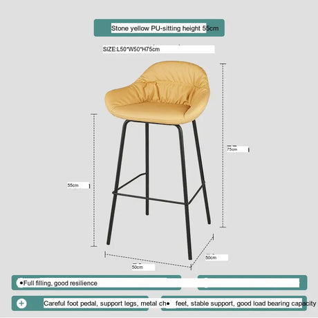 ABOUT WHITE Damaris Sleek Contemporary Nordic Bar Stool from ABOUT WHITE