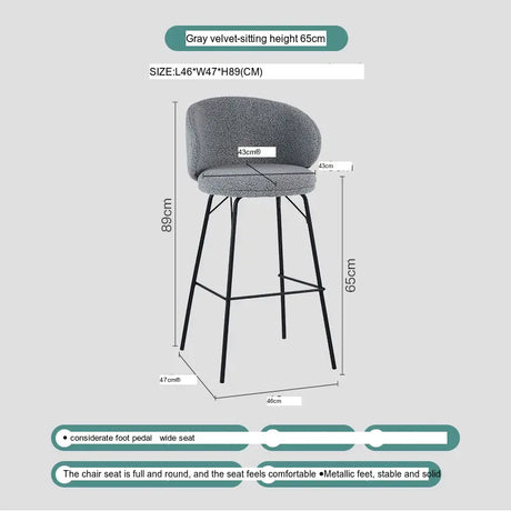 ABOUT WHITE Aisling Elegant High Stool Bar Chair from ABOUT WHITE
