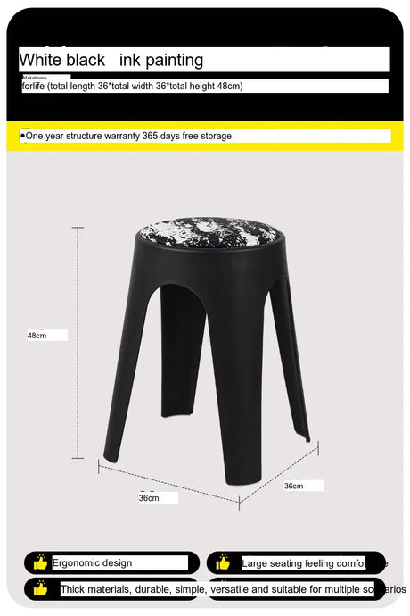 ABOUT WHITE Esmira Nordic Thickened Plastic Small Stool from ABOUT WHITE
