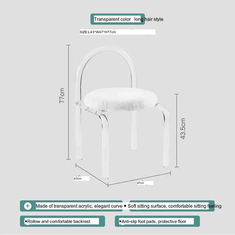 ABOUT WHITE Isadora Transparent Crystal Dining Chair - Nordic Acrylic Design from ABOUT WHITE