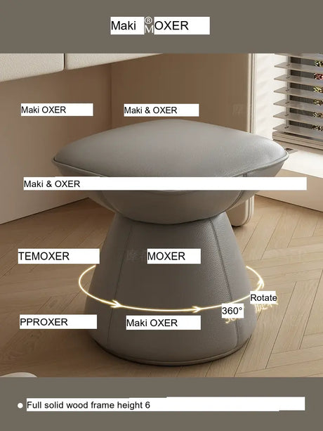 MOXER Sakura Elegant Cream Retro Leather Stool from MOXER