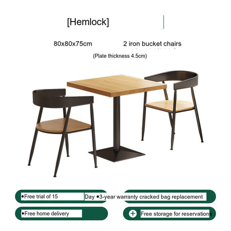 WEIMEI Santiago Rustic Solid Wood Dining Table Set from WEIMEI