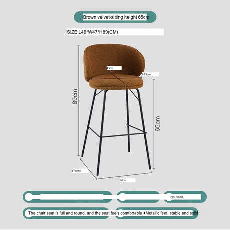 ABOUT WHITE Aisling Elegant High Stool Bar Chair from ABOUT WHITE