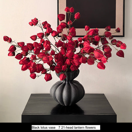 LIVETAI Isadora Elegant Black Ceramic Vase Decor from LIVETAI