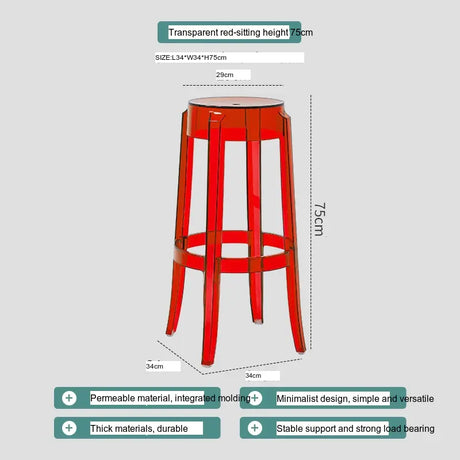 ABOUT WHITE Lianhua Elegant Transparent Bar Stool from ABOUT WHITE