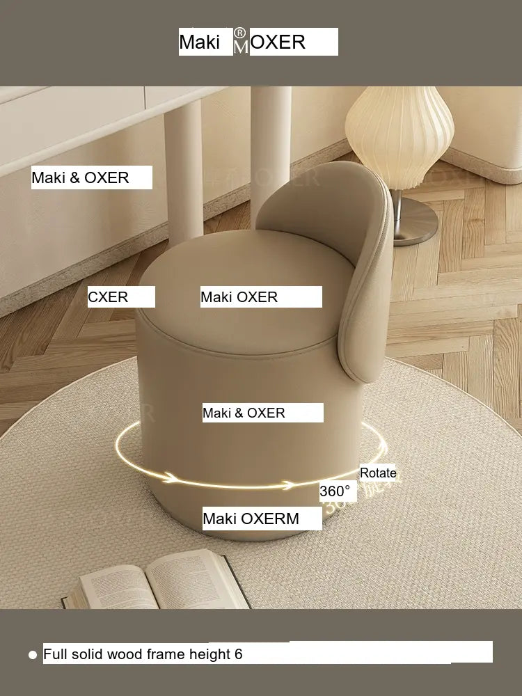MOXER Elowen Luxurious Leather Makeup Stool from MOXER