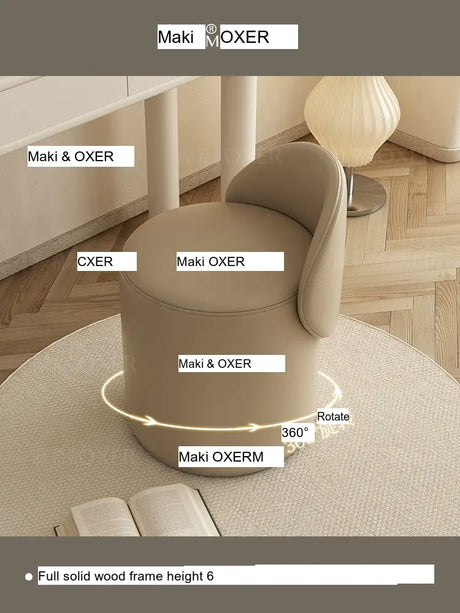 MOXER Elowen Luxurious Leather Makeup Stool from MOXER