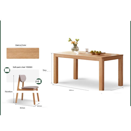 GENJI Tetsuya Elegant Solid Wood Dining Table Set from GENJI