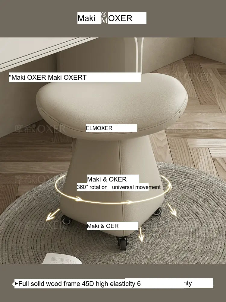 MOXER Catalonia Elegant Movable Leather Makeup Stool from MOXER