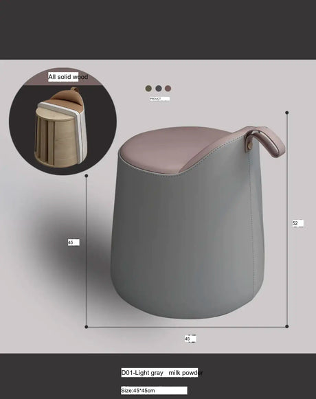 MOXER Juniper Luxe Minimalist Leather Makeup Stool from MOXER