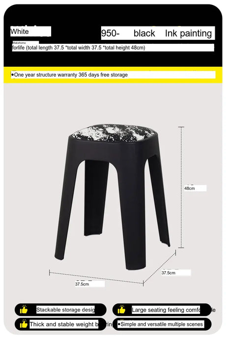 ABOUT WHITE Santiago Minimalist Plastic Low Stool from ABOUT WHITE