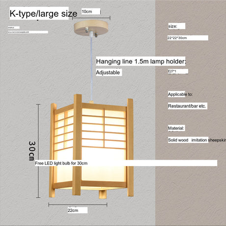 BOJI Kaori Elegant Wooden Japanese Ceiling Lamp - Outdoor Gazebo Light from BOJI