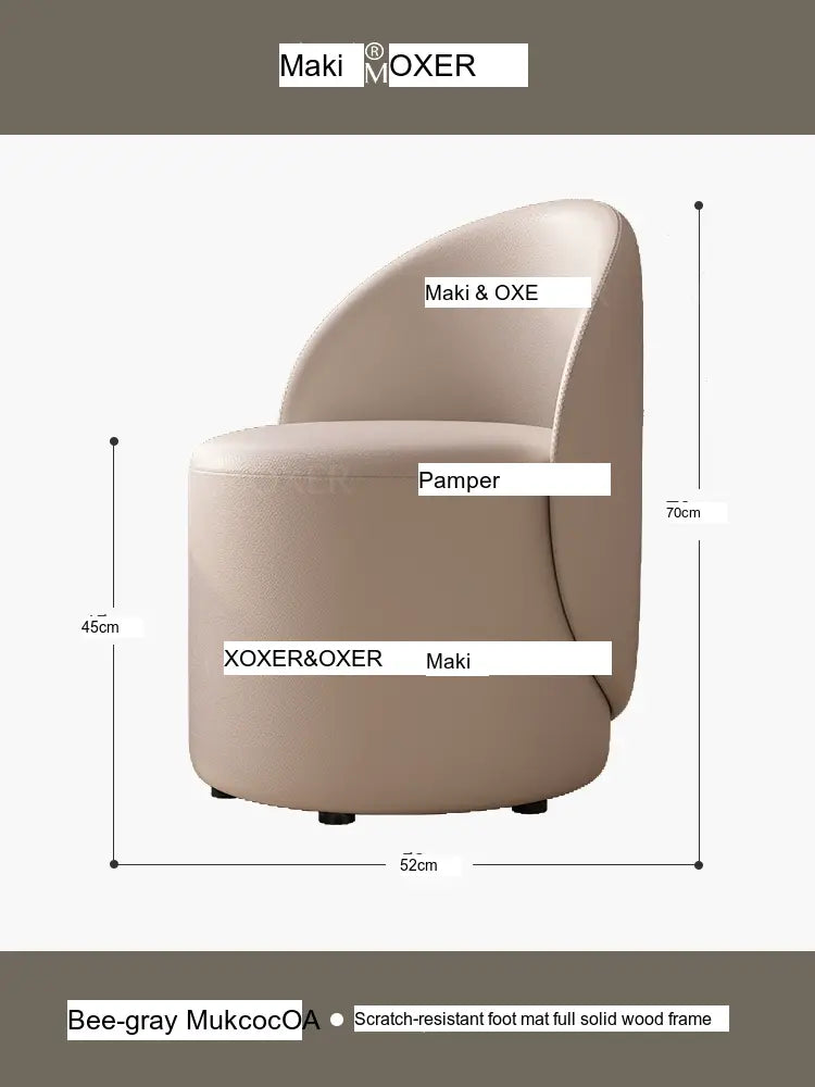 MOXER Santiago Elegant Beige Vintage Dressing Stool from MOXER