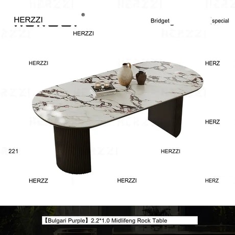 HERZZI Alaric Rustic Elegant Black Oval Dining Set from HERZZI