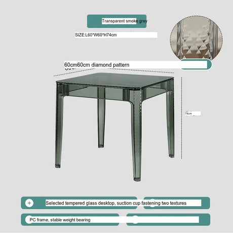 ABOUT WHITE Santiago Scandinavian Minimalist Glass Dining Table from ABOUT WHITE