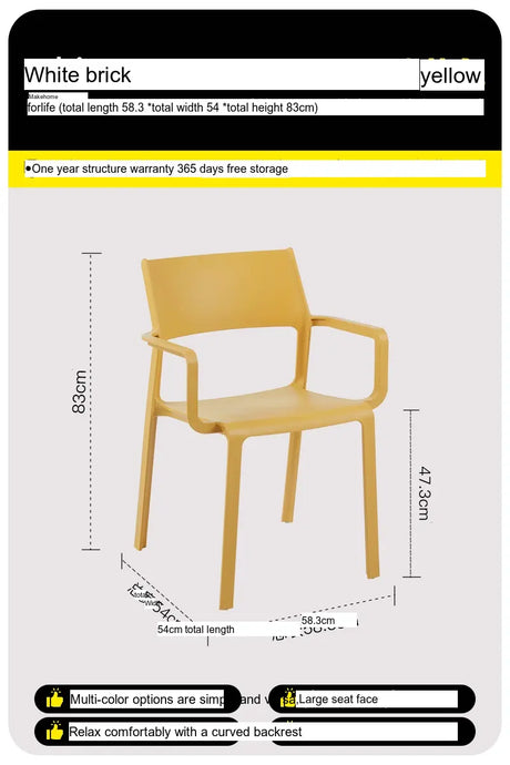 ABOUT WHITE Fernanda Minimalist Stackable Dining Chair from ABOUT WHITE