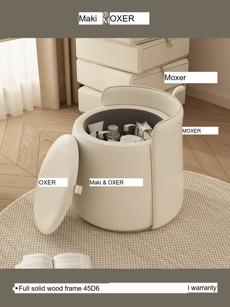 MOXER Lyleena Elegant Leather Dressing Chair from MOXER