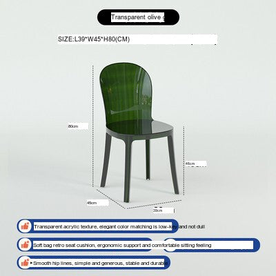 NIYE Isolde Modern Transparent Ghost Chair from NIYE