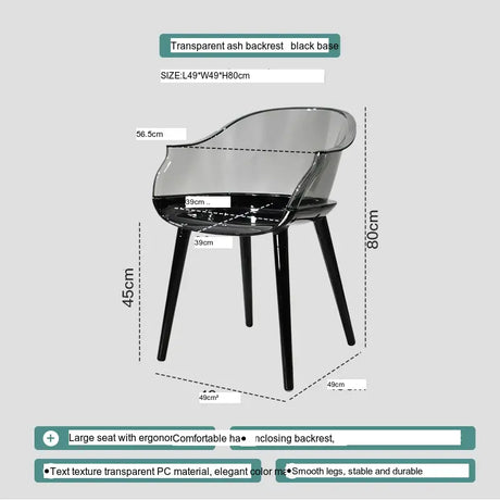 ABOUT WHITE Isolde Sleek Transparent Modern Makeup Chair from ABOUT WHITE
