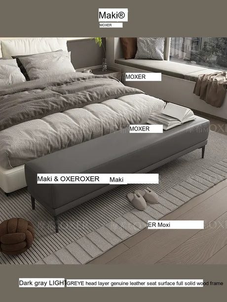 MOXER Elowen Chic Leather Bedside Bench from MOXER