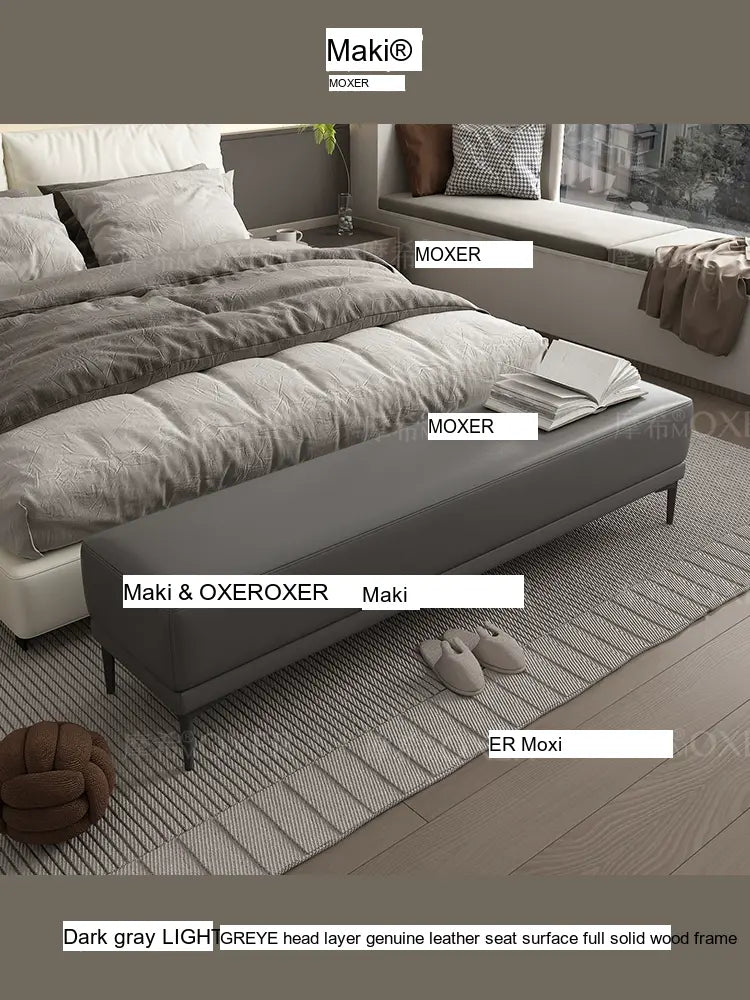 MOXER Elowen Chic Leather Bedside Bench from MOXER