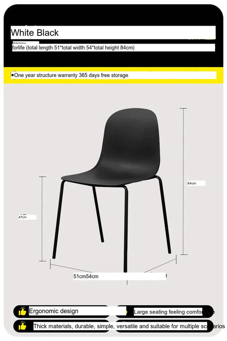ABOUT WHITE Isolde Minimalist Stackable Dining Chair from ABOUT WHITE