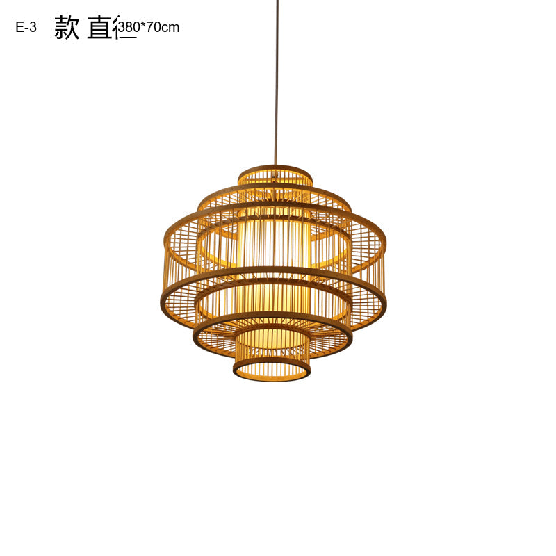 BOJI Haruki Elegant Wooden Bamboo Ceiling Lamp from BOJI