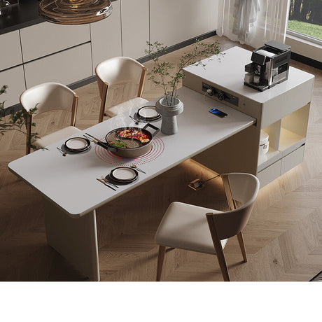 QUANMU Isolde Elegant Retractable Wabi-Sabi Dining Table from QUANMU