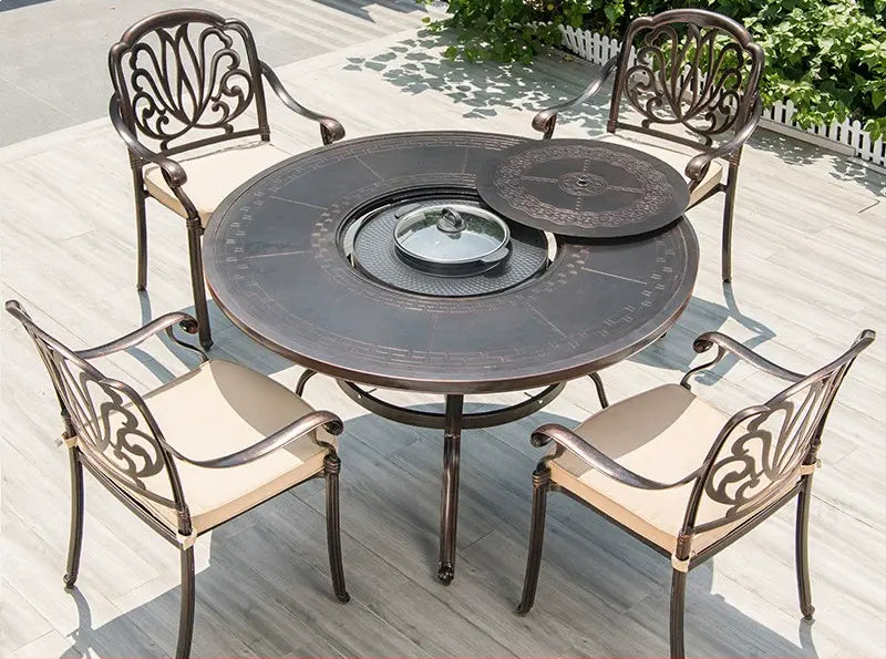 MOJIA Fenwick Luxury Outdoor BBQ & Hot Pot Table with Minimalist Design from MOJIA