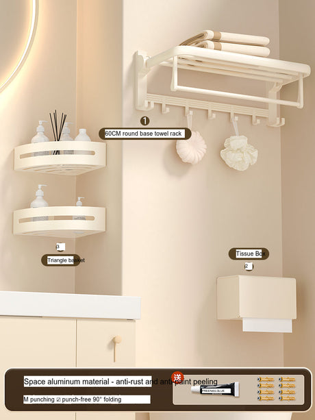 COMFBATH White Bath Towel with Storage System from COMFBATH