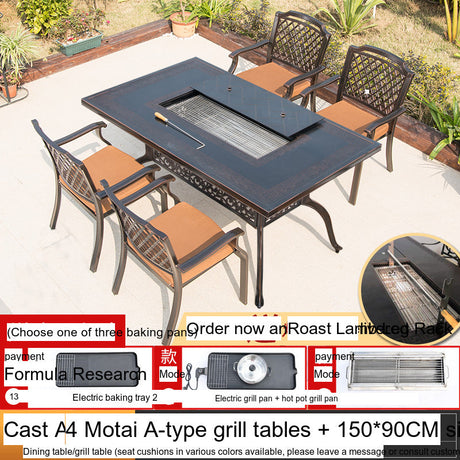 MOJIA Sylvan Spacious BBQ Dining Set with Smokeless Electric Grill from MOJIA