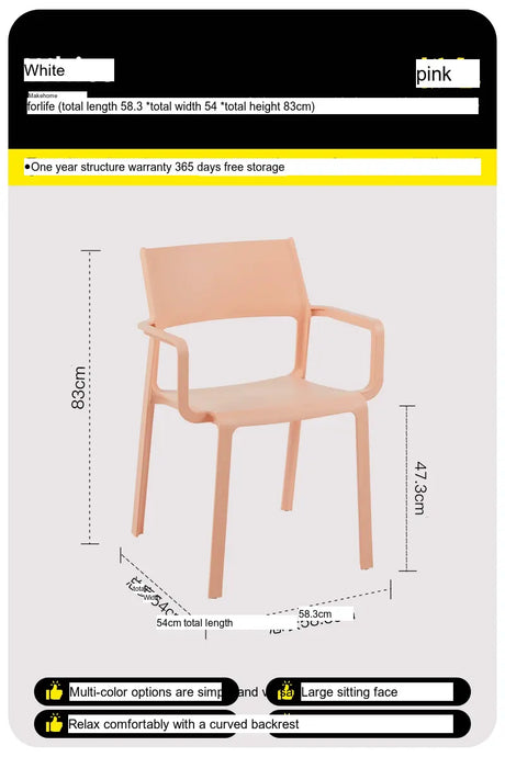 ABOUT WHITE Fernanda Minimalist Stackable Dining Chair from ABOUT WHITE