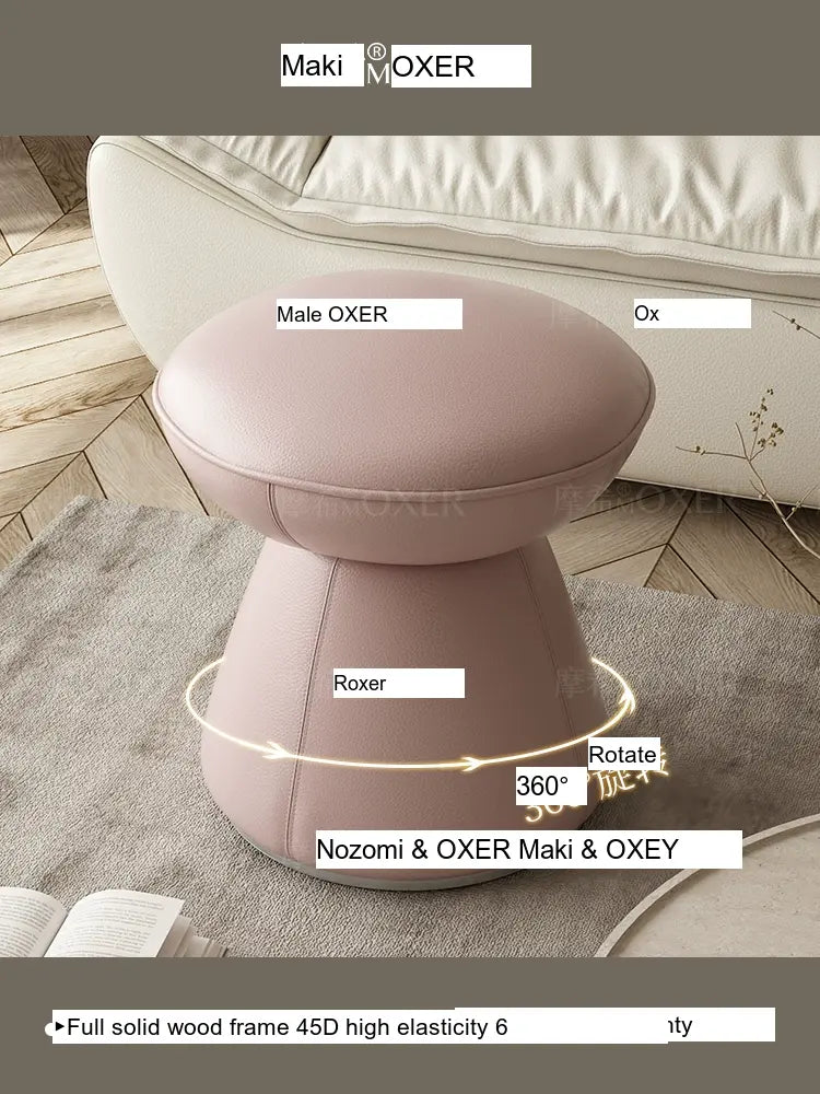 MOXER Elowen Premium Swivel Solid Wood Makeup Stool from MOXER