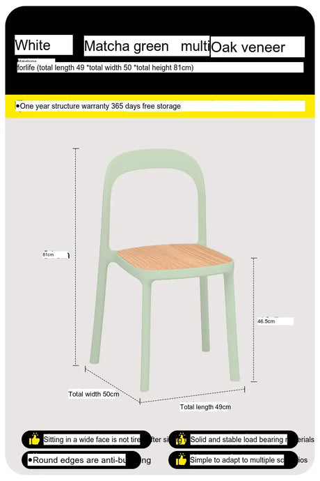 ABOUT WHITE Evangeline Minimalist Plastic Chair for Small Spaces from ABOUT WHITE