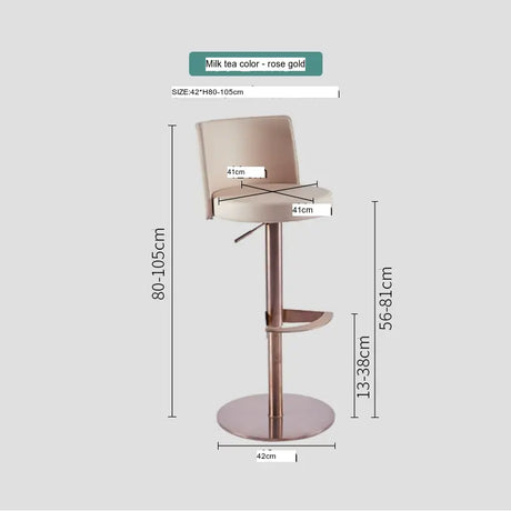 ABOUT WHITE Isabeau Nordic Simple High-Foot Bar Chair with Rotation & Light Luxury. from ABOUT WHITE