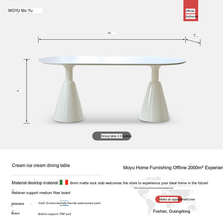 MOYU Corazon Elegant Creamy Rockboard Dining Set from MOYU
