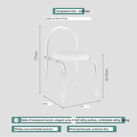ABOUT WHITE Isadora Transparent Crystal Dining Chair - Nordic Acrylic Design from ABOUT WHITE