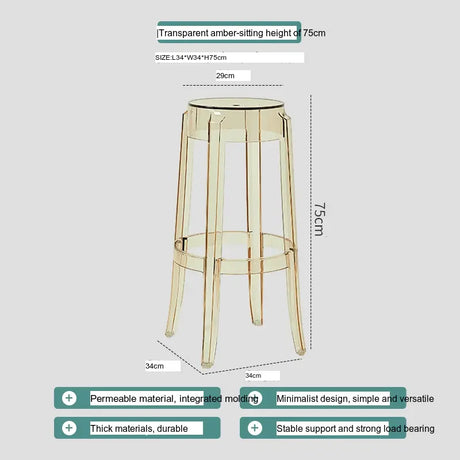ABOUT WHITE Lianhua Elegant Transparent Bar Stool from ABOUT WHITE