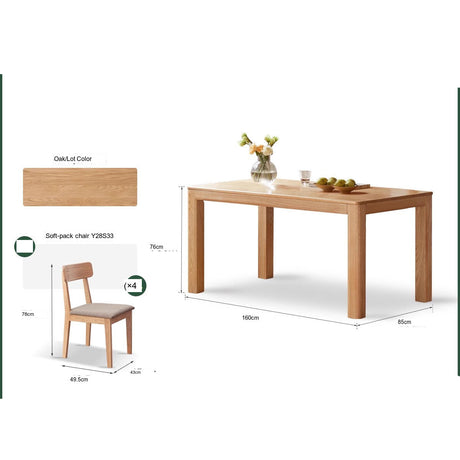 GENJI Tetsuya Elegant Solid Wood Dining Table Set from GENJI