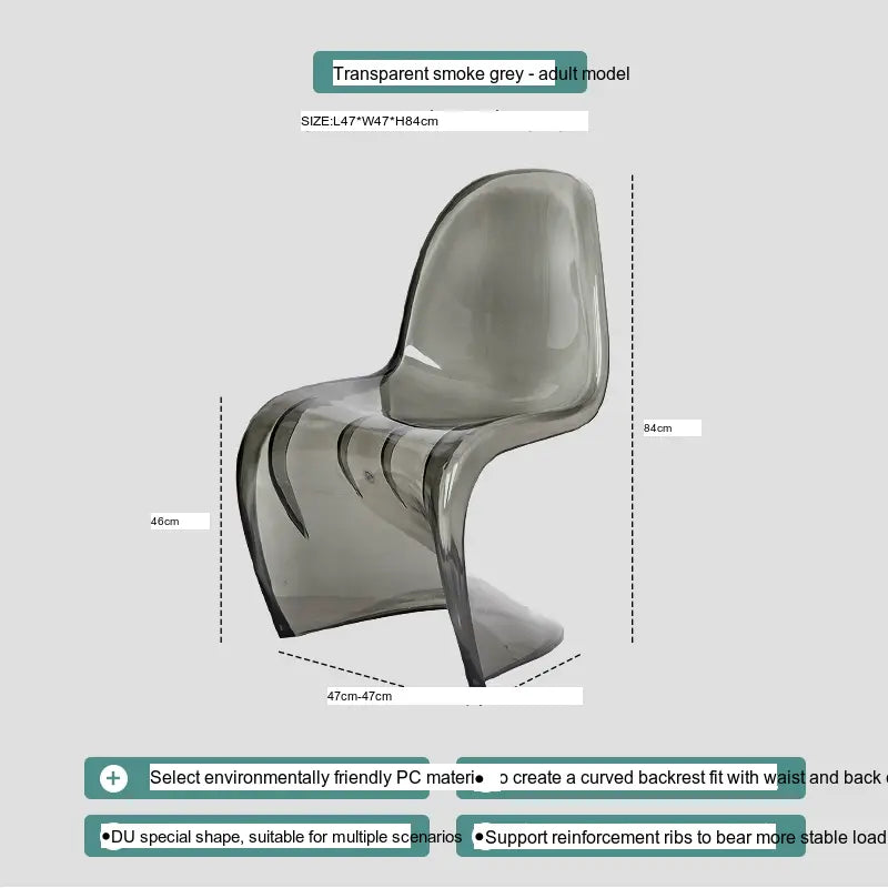 ABOUT WHITE Jintae Minimalist Transparent Dining Chair from ABOUT WHITE