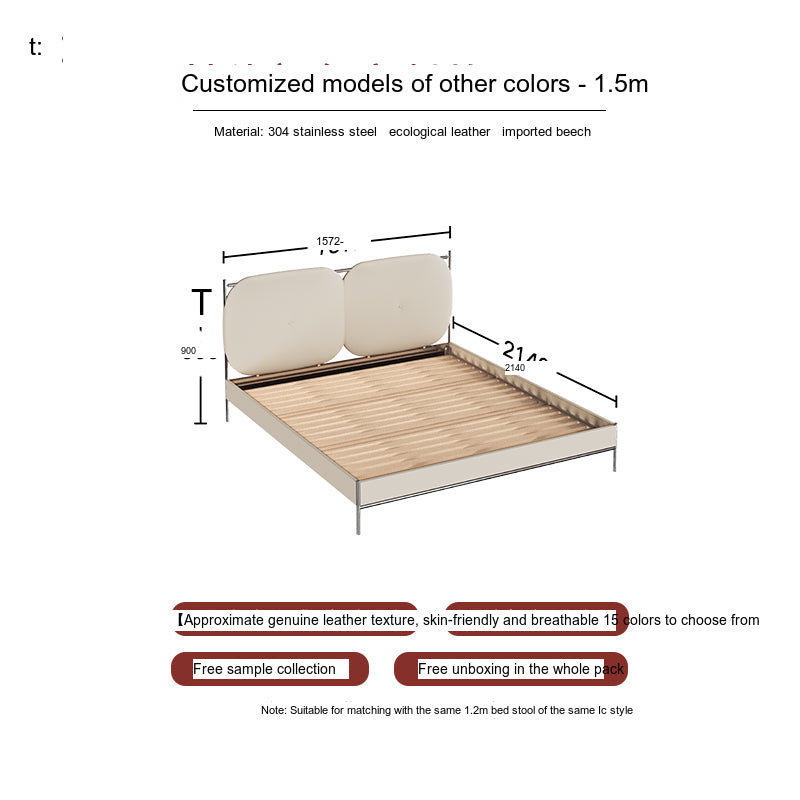 TELLS Amara Luxurious Modern Leather Bed from TELLS