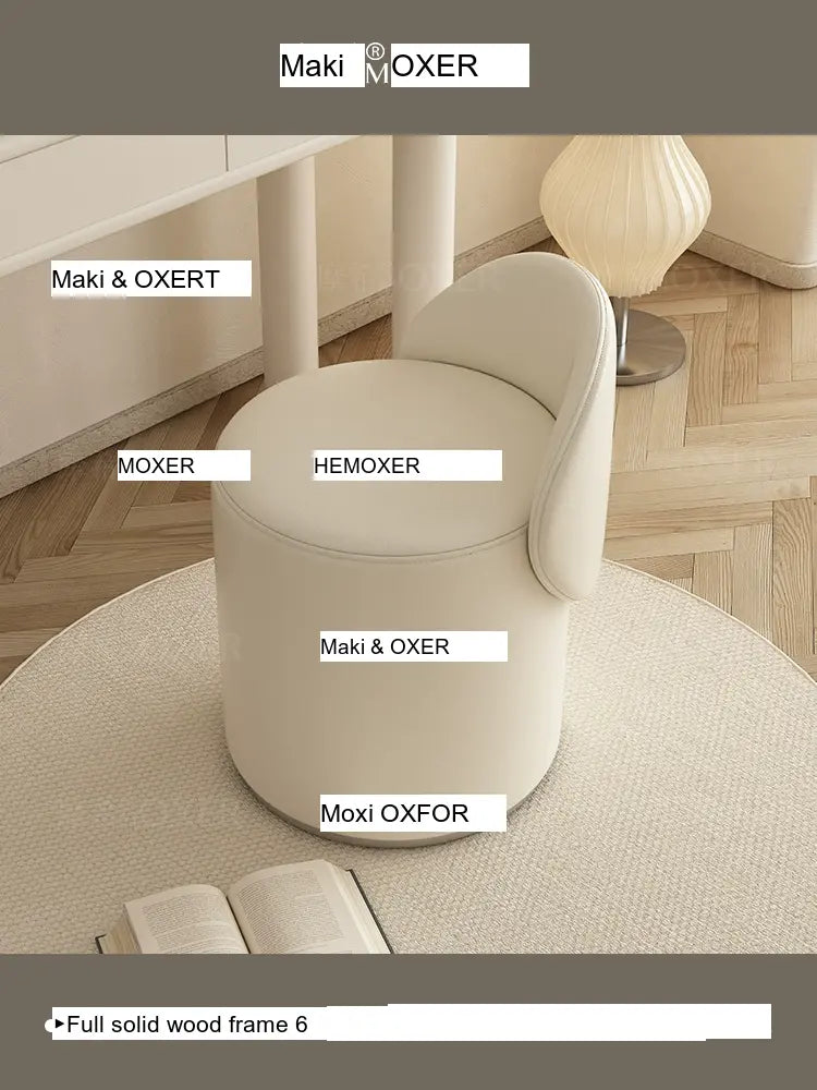 MOXER Elowen Luxurious Leather Makeup Stool from MOXER