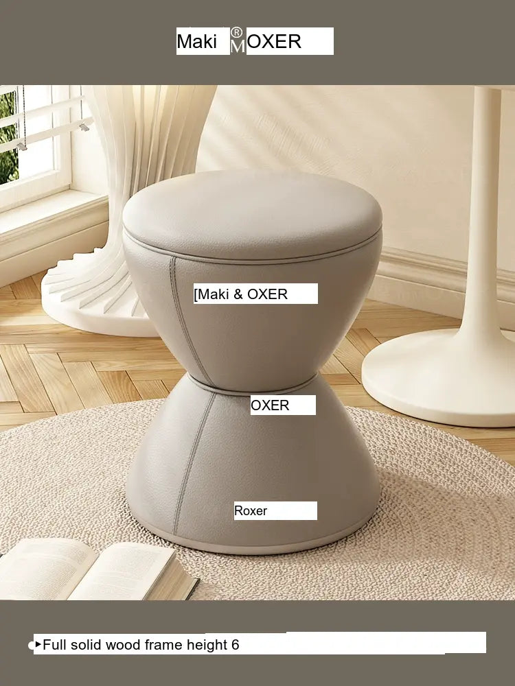MOXER Elowen Elegant Solid Wood Rotating Dressing Stool from MOXER