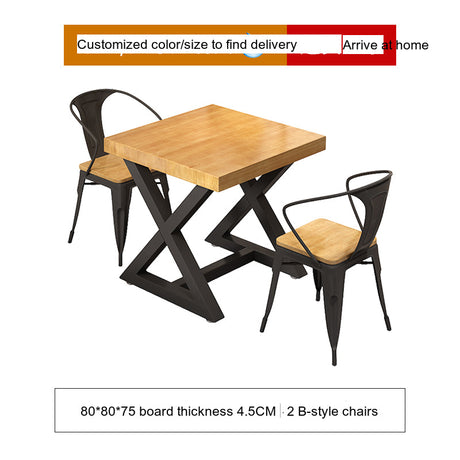 WEIMEI Takasaki Elegant Iron-Wood Dining Table Set from WEIMEI
