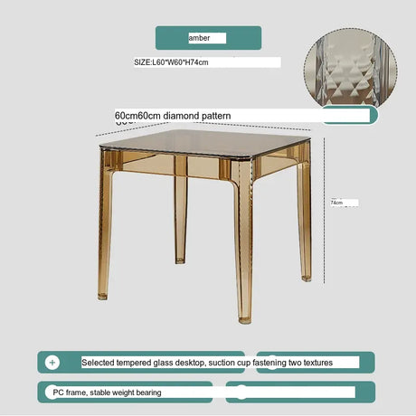 ABOUT WHITE Santiago Scandinavian Minimalist Glass Dining Table from ABOUT WHITE