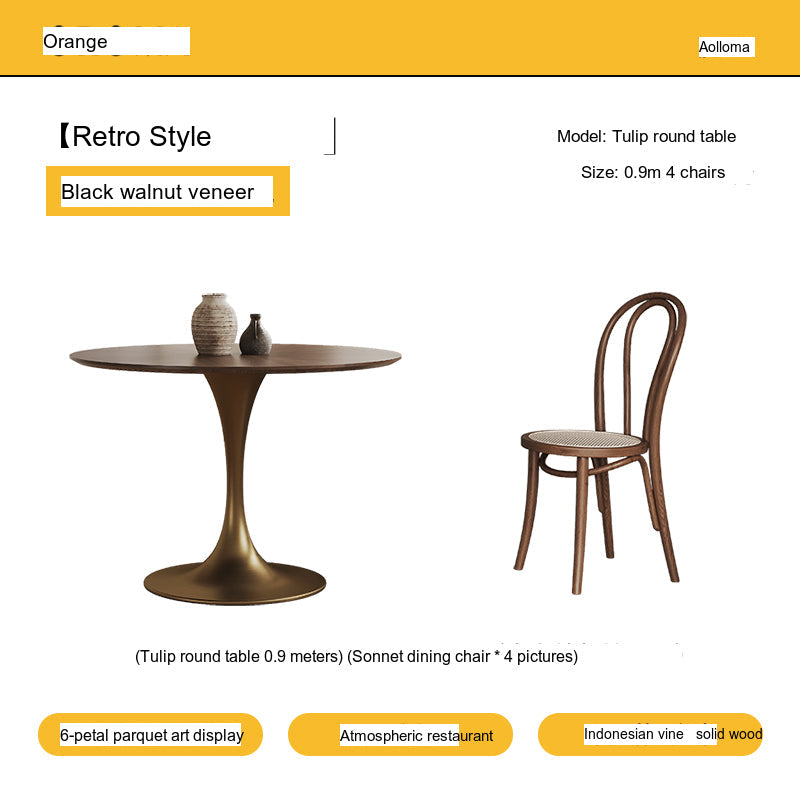 OROMA Isidora Retro Small Round Table Set from OROMA