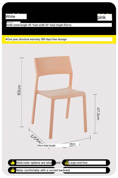ABOUT WHITE LYSANDER Modern Minimalist Plastic Dining Chair from ABOUT WHITE