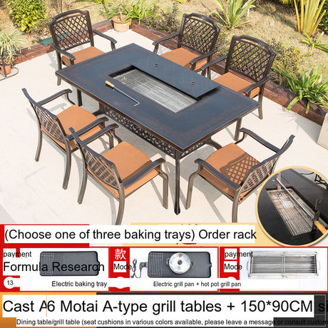 MOJIA Sylvan Spacious BBQ Dining Set with Smokeless Electric Grill from MOJIA