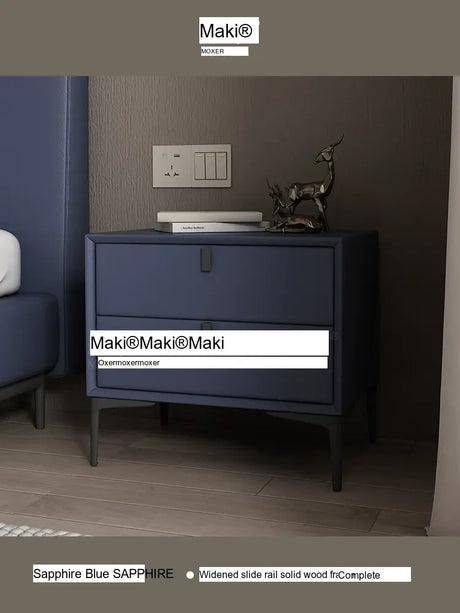 MOXER Lysandra Elegant Leather & Wood Minimalist Bedside Cabinet from MOXER